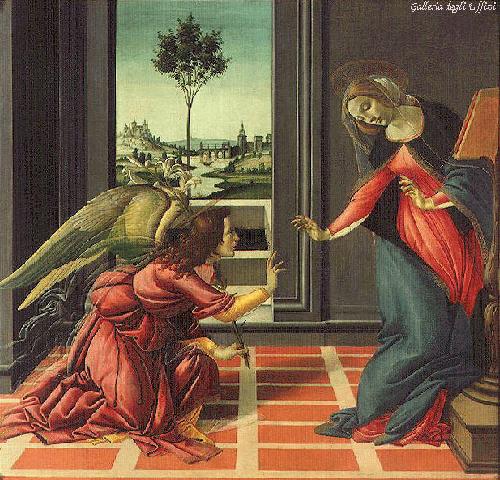 BOTTICELLI, Sandro The Annunciation gfhfghgf oil painting image